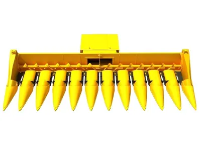 Yellow Combine Threshing 2 3D model