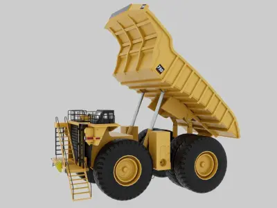 Generic Mining Truck Rigged And Animation GameReady Low-poly 3D model