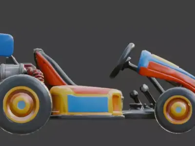 Stylized Sport Go-Kart 3D Model Low-poly 3D model