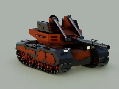 Modern Tank 3D  Low-poly 3D model