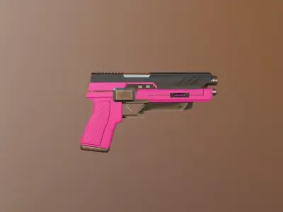 Pistol sci-fi Low-poly 3D model