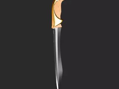  Game Ready Knife UV Unwrapped PBR Textured Low-poly 3D model