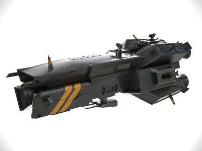 spaceship 0122 cruiser low poly Low-poly 3D model
