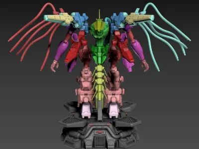Wired Mech Poseasble 100mm Set 3D print model