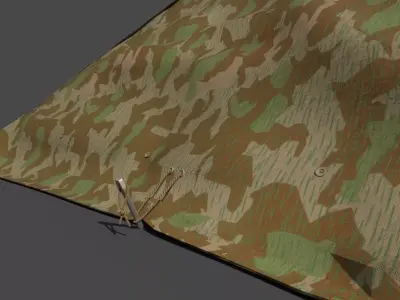 Wehrmacht tent - Halbzelt Low-poly 3D model