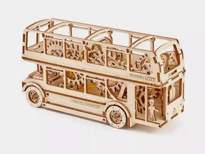 London Bus - 3D DIY Wooden Mechanical Puzzle Model 3D model