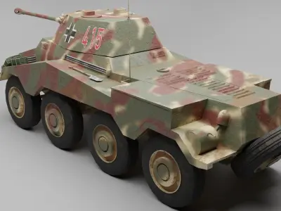 SdKfz 234-2 Puma Low-poly 3D model