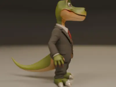 dinosaur in suit 3D print model