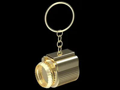  Space Ship Engine Gold Keychain 