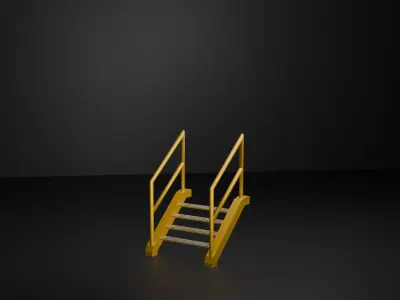 Industrial Staircase Low-poly 3D model