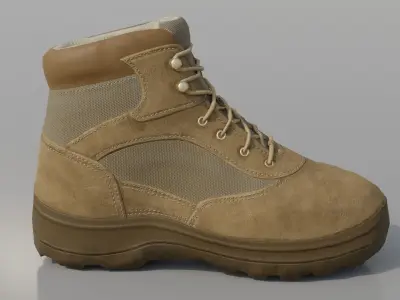 Tan All Terrain Boots Low-poly 3D model