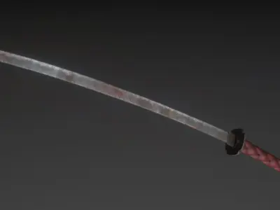 Katana Sword Low-poly 3D model Low-poly 3D model