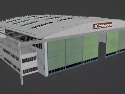 Stuttgart airport part Low-poly 3D model