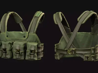 Military Tactical Vest-Game Ready Low-poly 3D model