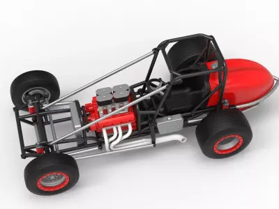 Dirt Silver Crown Champ car Base Scale 1 to 25 3D print model