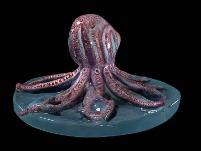 Horror octopus creature monster 3D model
