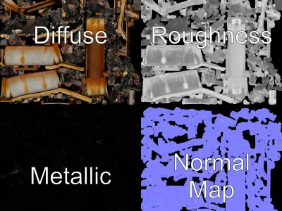Construction Debris Container Model Pack Low-poly 3D model