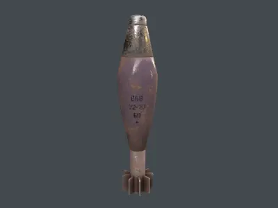 Mortar Projectile 60mm 3D model purchase