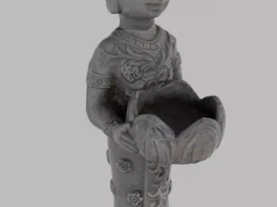 Indian Princess Stone Statue 3D model