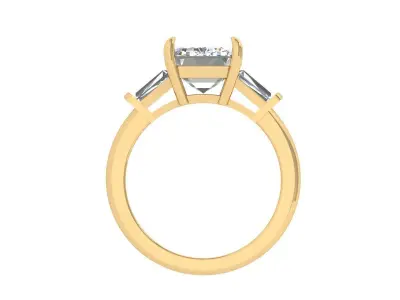 3-stone Emerald Ring 3D print model