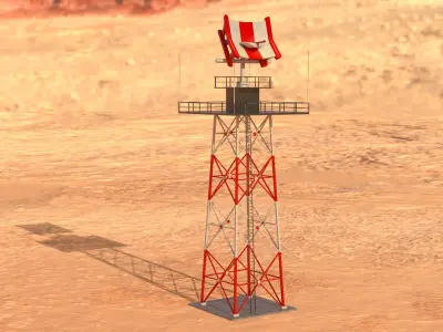 Radar Tower - PBR Low-poly 3D model