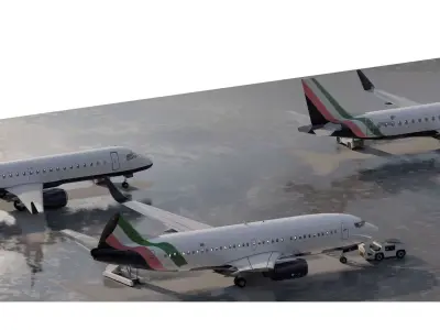 BOEING 737-700  ATR72 and EMBRAER175 with interior 3D model