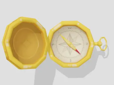 Gold Compass - Hand Painted 3D model