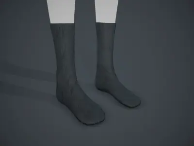 Black Socks Style 3 Low-poly 3D model