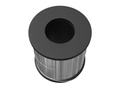 Solder Spool of Silver Wire PBR 3D model