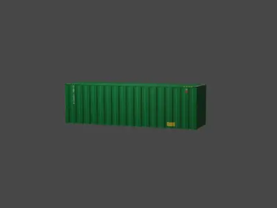 Green Metal Shipping Crate 3D model