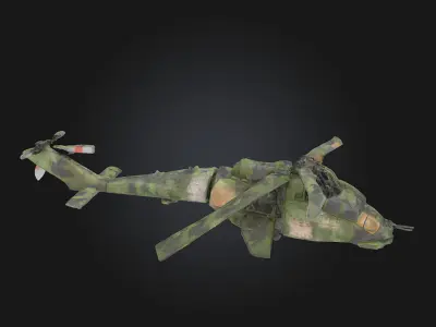 Helicopter Wreckage Impact of a Fallen Giant 3D model