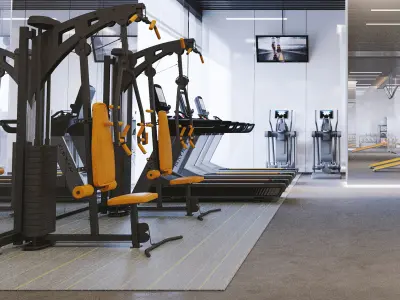 GYM model room with equipment 3D model
