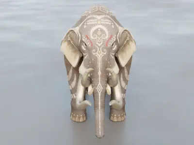 Asian wild elephant 3D model