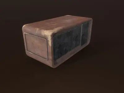 Old radio receiver Low-poly 3D model