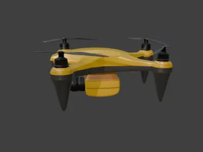 Quadcopter Drone 3D Model Low-poly 3D model