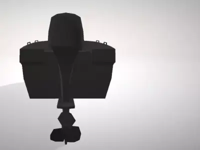 Boat 3D with trailer on side of it Free 3D model