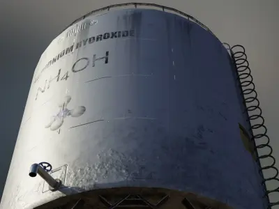 Large industrial ammonia storage tank 3D model