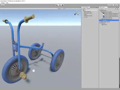 Broken Soviet children bicycle Low-poly 3D model