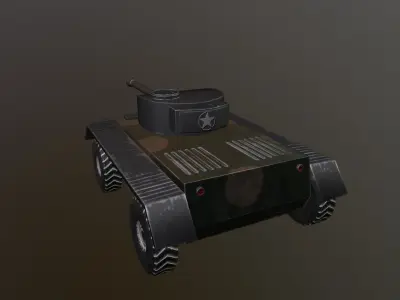 Wheeled Tank Low-poly 3D model