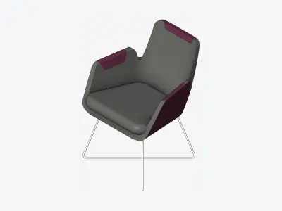 Furniture - Chair - Contemporary - Wire - Legs 2 Low-poly 3D model