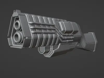 Sci-fiCombatShotgun gun on table Free 3D model