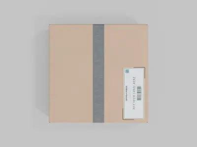 Cube Flat Cardboard Box - Rigged and Fully Customizable Low-poly 3D model