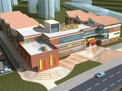 School Building 3D model 11