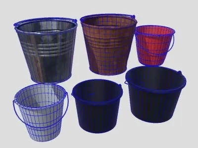 Bucket Pack Low-poly 3D model purchase