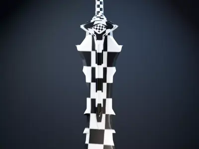 Fantasy Sword 3D Royal Steel Blade Low-poly 3D model