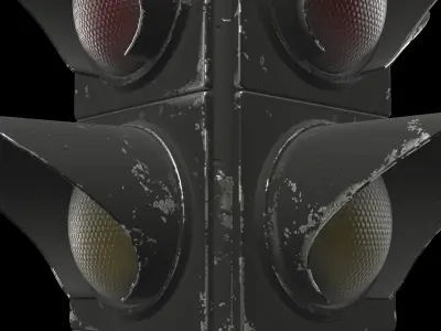 quadruple traffic lights 02 3D model