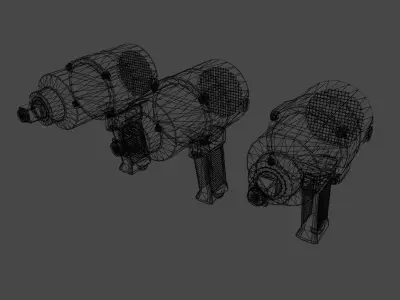 Pneumatic Screwdriver - PBR Low-poly 3D model