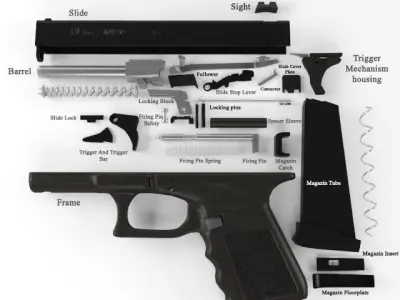 Glock 19 Pistol 3D model