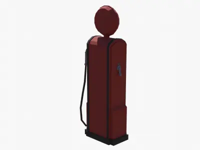 Vintage Gas Pump Low-poly 3D model buy