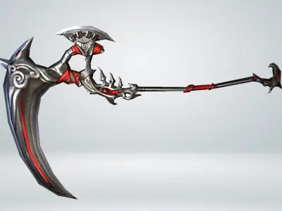 Futuristic Scythe Low-poly 3D model 4